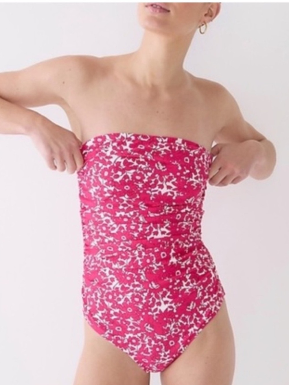 J. Crew Pink Floral One Piece Swimsuit in Blushing Meadow Size 8